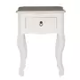 The Home Deco Factory Table de chevet design romantique Victoria - L. 40 x H. 56 cm - Blanc