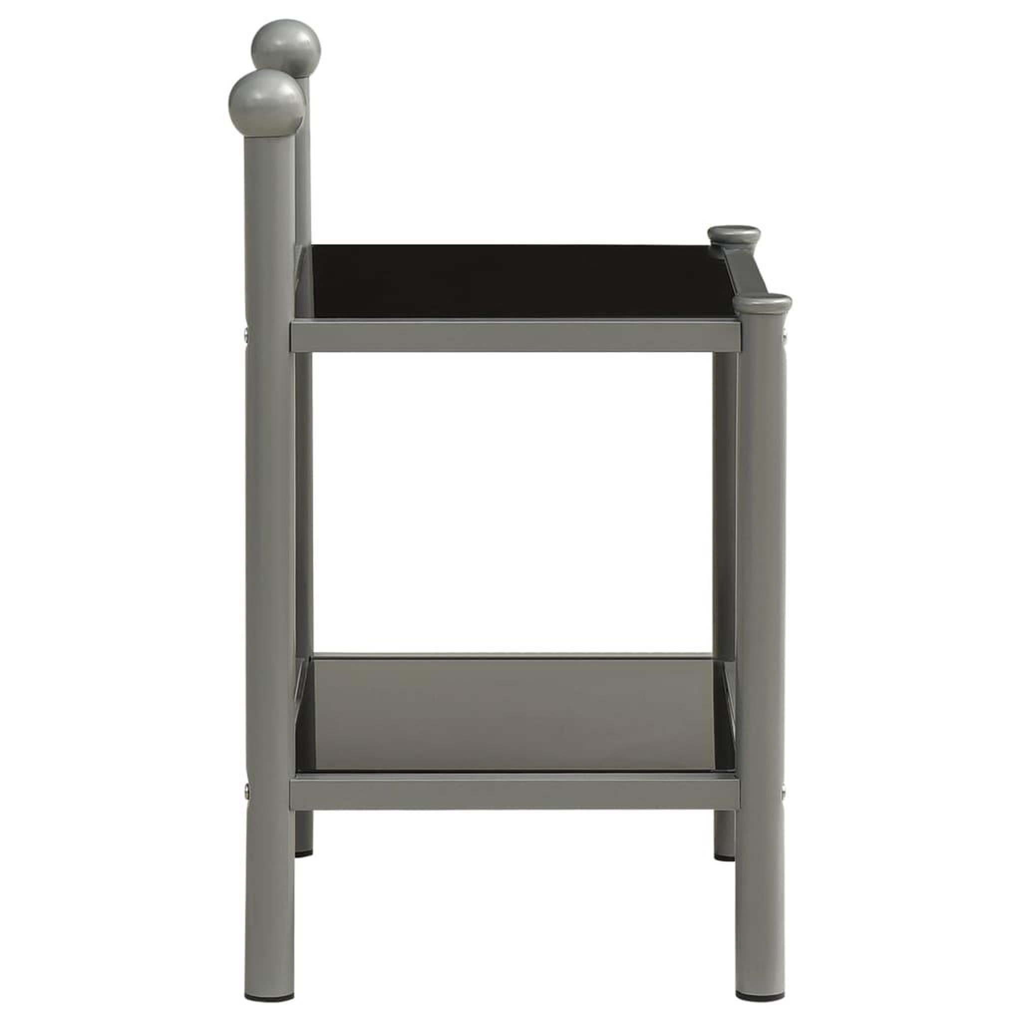 Voir la diapositive 4 : VIDAXL Tables de chevet 2 pcs Gris et noir Metal et verre