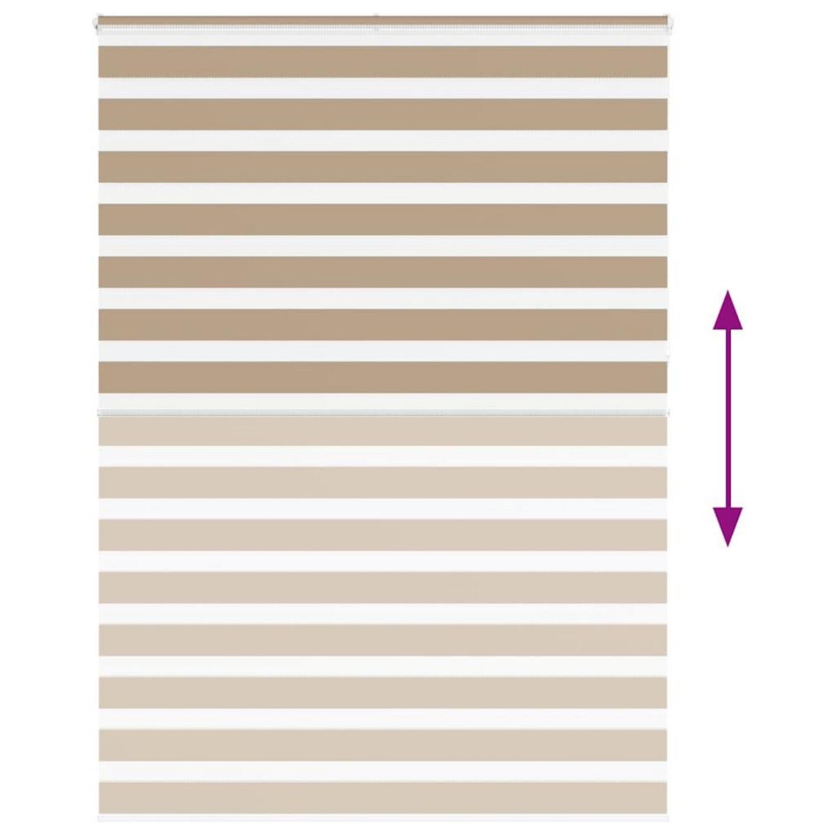 VIDAXL Store zebre marron sable largeur du tissu 150,9 cm polyester