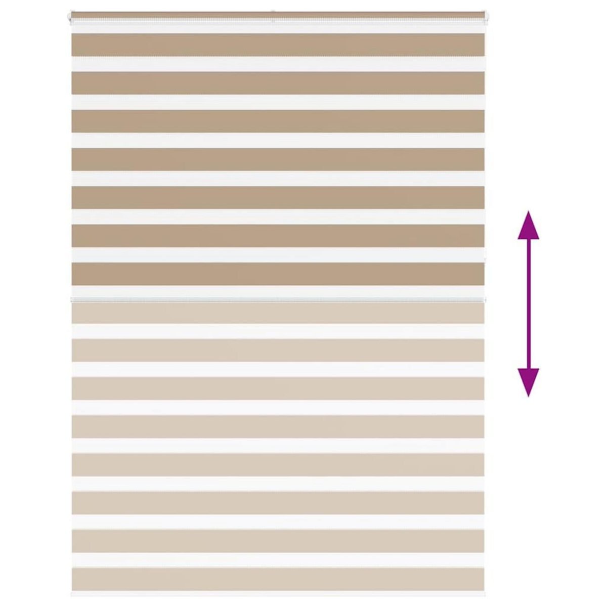 VIDAXL Store zebre marron sable largeur du tissu 150,9 cm polyester