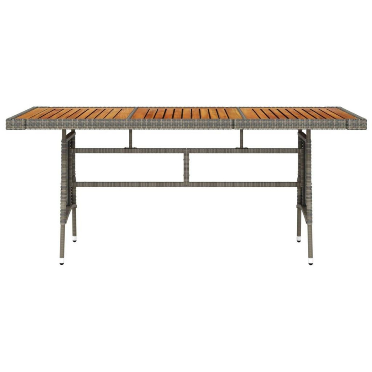 VIDAXL Table de jardin Gris 160x70x72 cm Resine tressee et acacia
