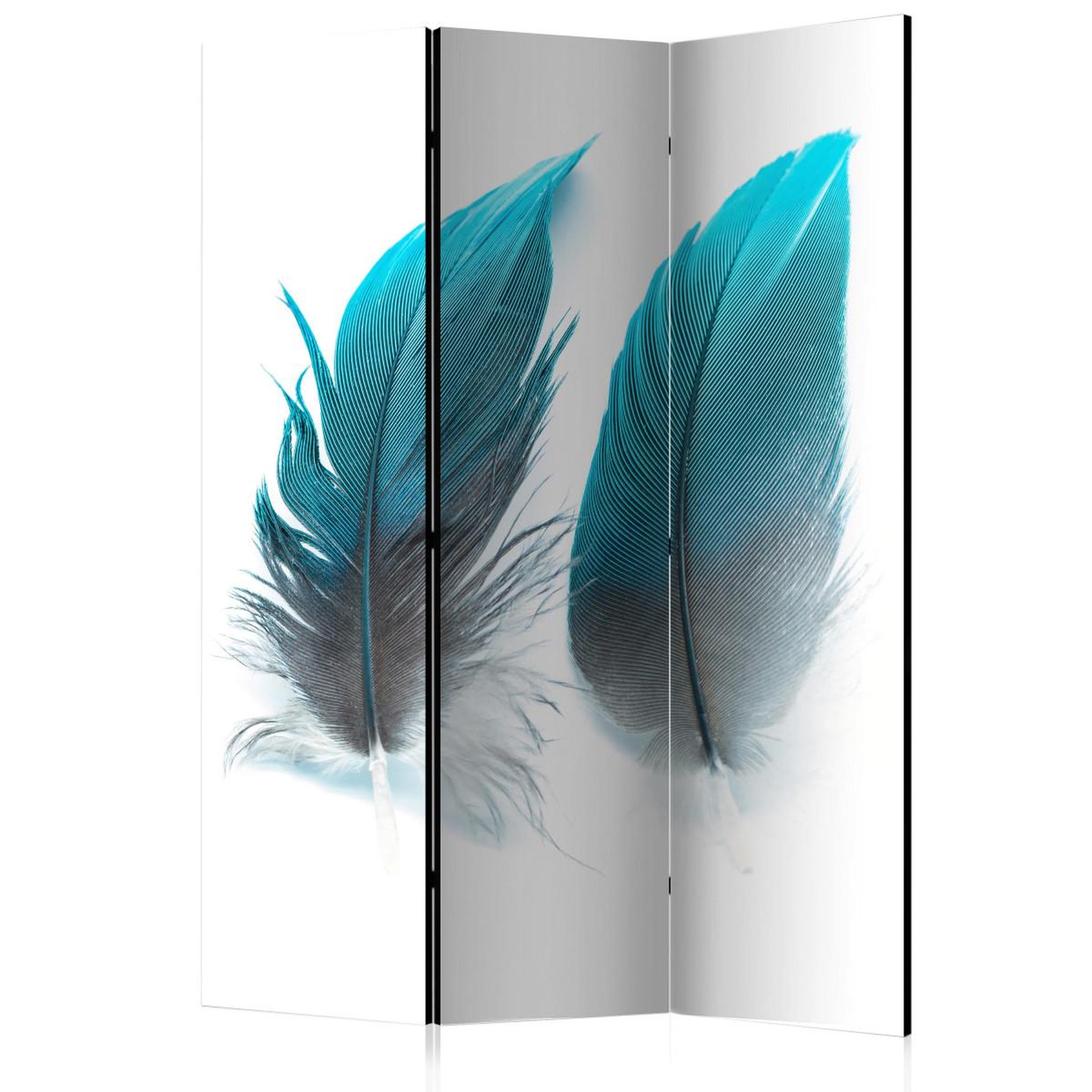 Paris Prix Paravent 3 volets  blue feathers  135x172cm
