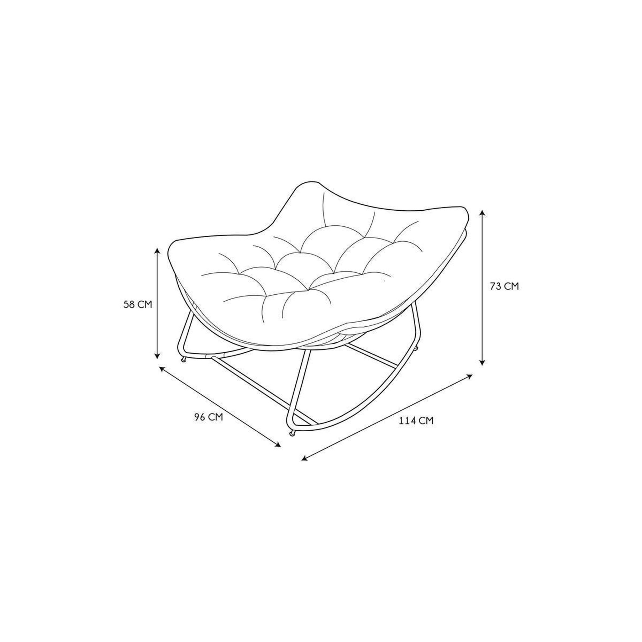 Voir la diapositive 5 : The Home Deco Factory Fauteuil à bascule & coussin  tulum  114cm beige