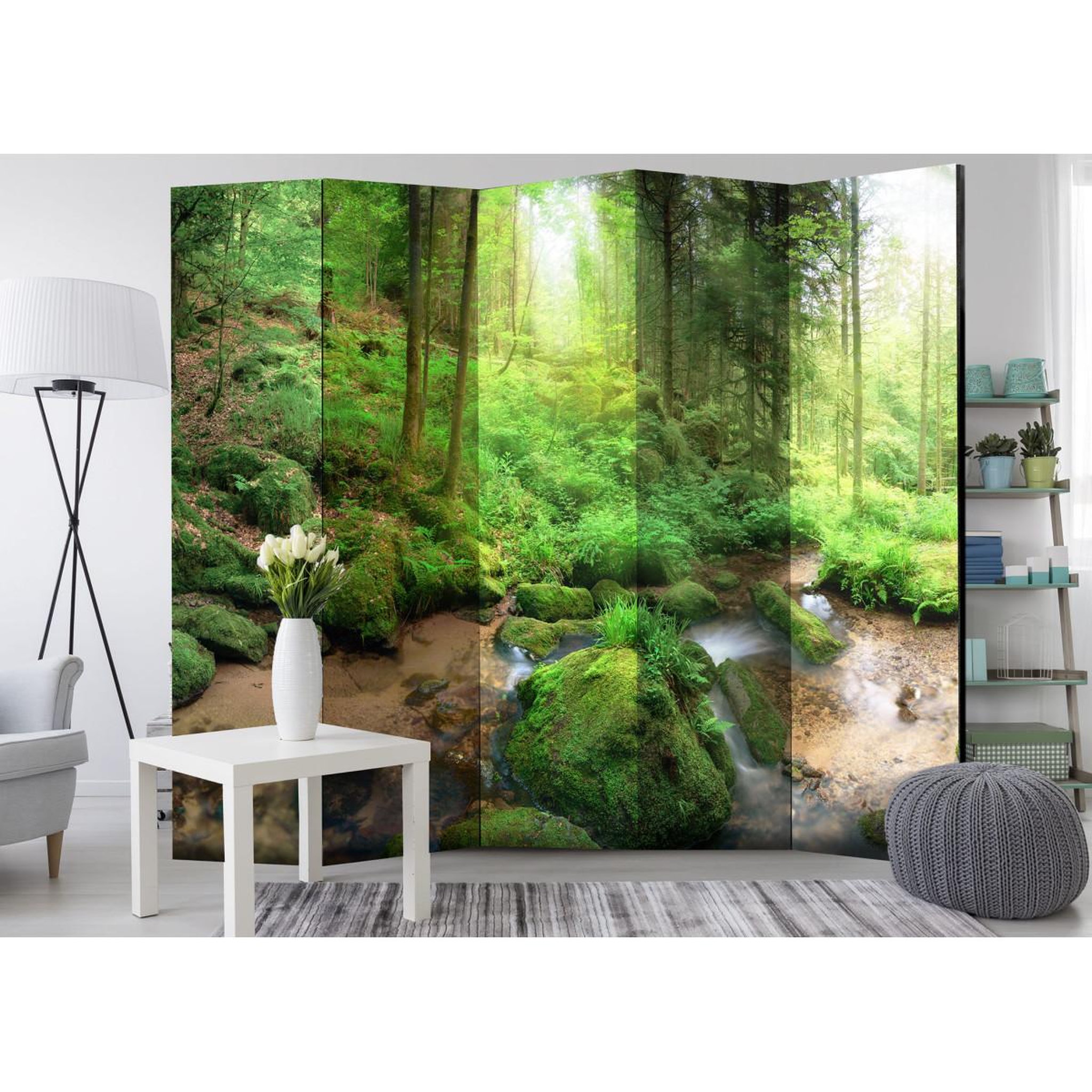 Voir la diapositive 2 : Paris Prix Paravent 5 volets  humid forest  172x225cm