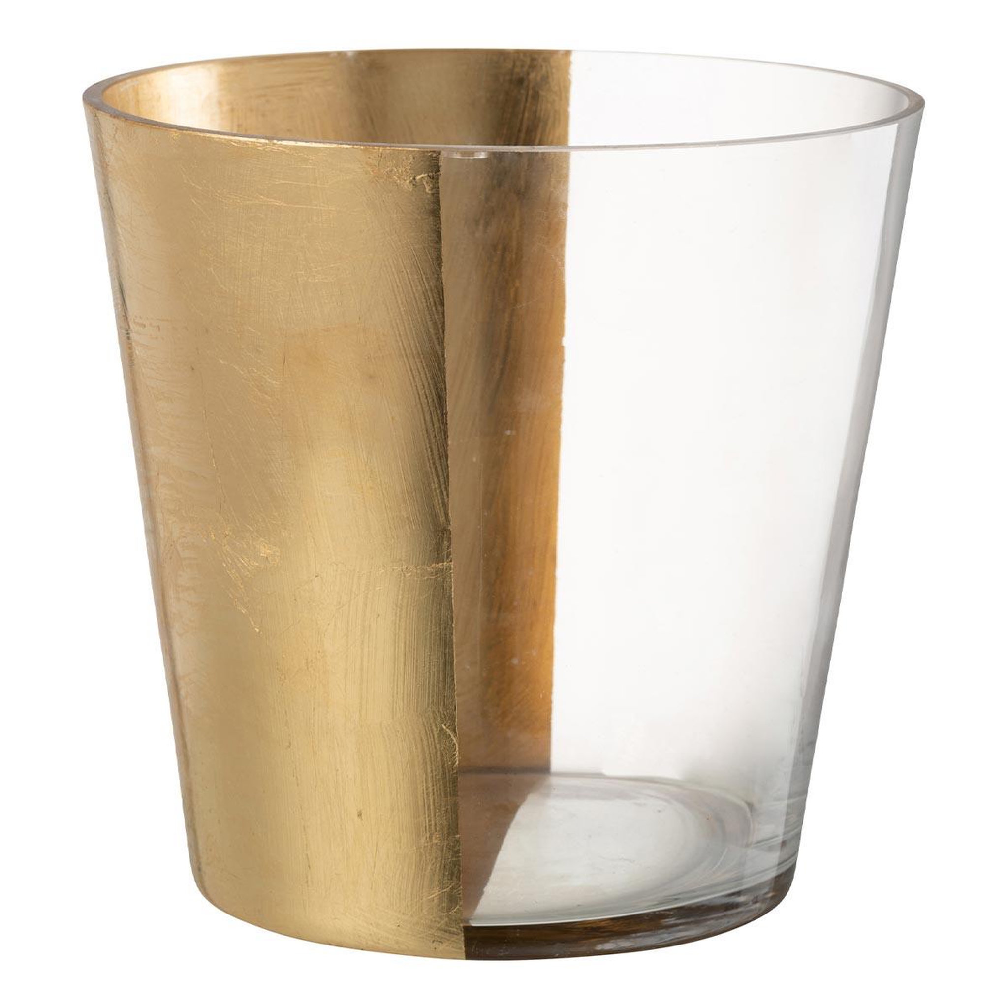 J-LINE Photophore Design en Verre  Boe  23cm Transparent & Or