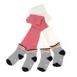 ELLE EST OU LA MER X2 Collants /Blanc Fille EOM Aflirt. Coloris disponibles : Rose