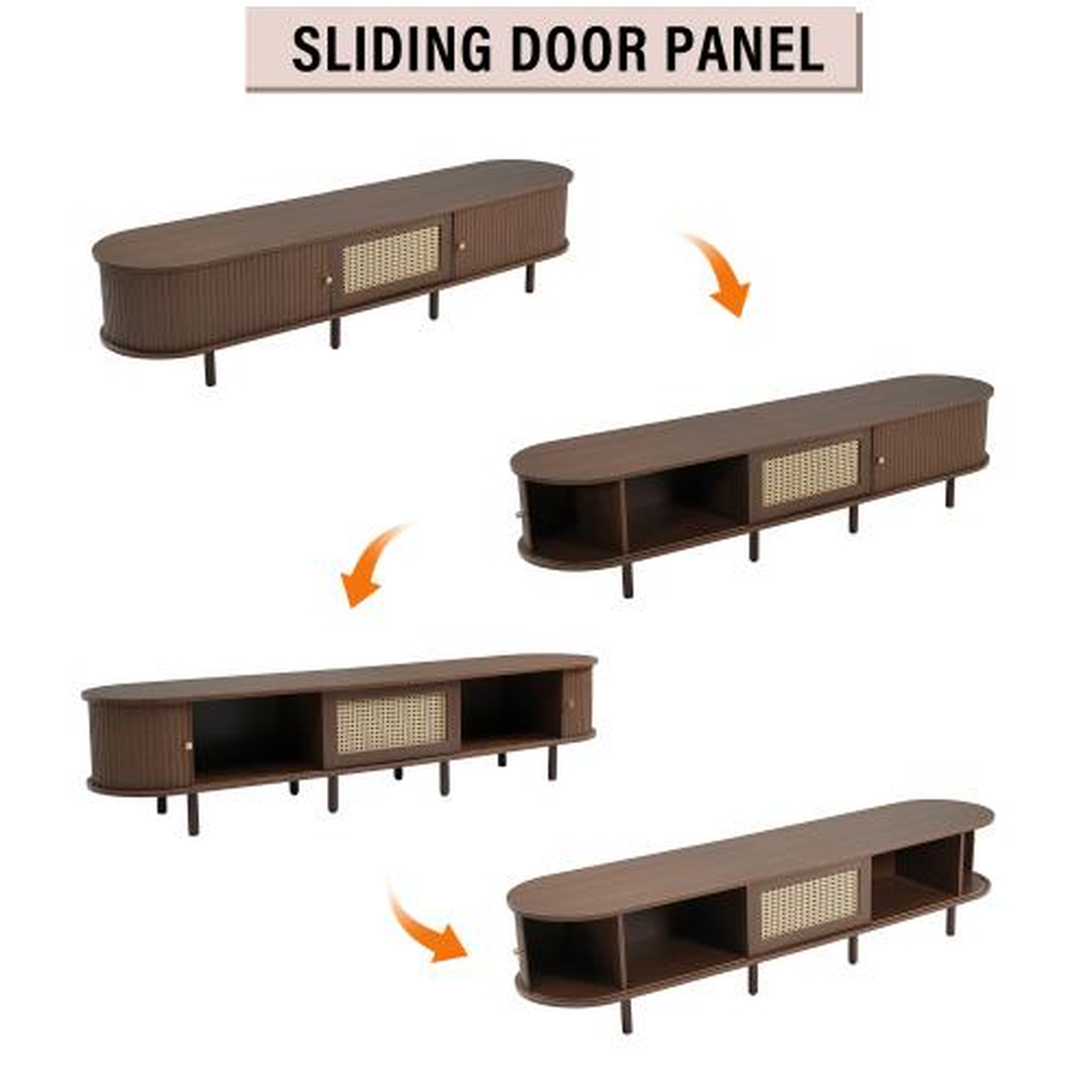 Voir la diapositive 5 : MERAX Meuble tv naturel 180 cm mdf
