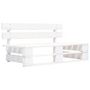 Voir la diapositive 2 : VIDAXL Canape central palette de jardin Blanc Bois de pin impregne