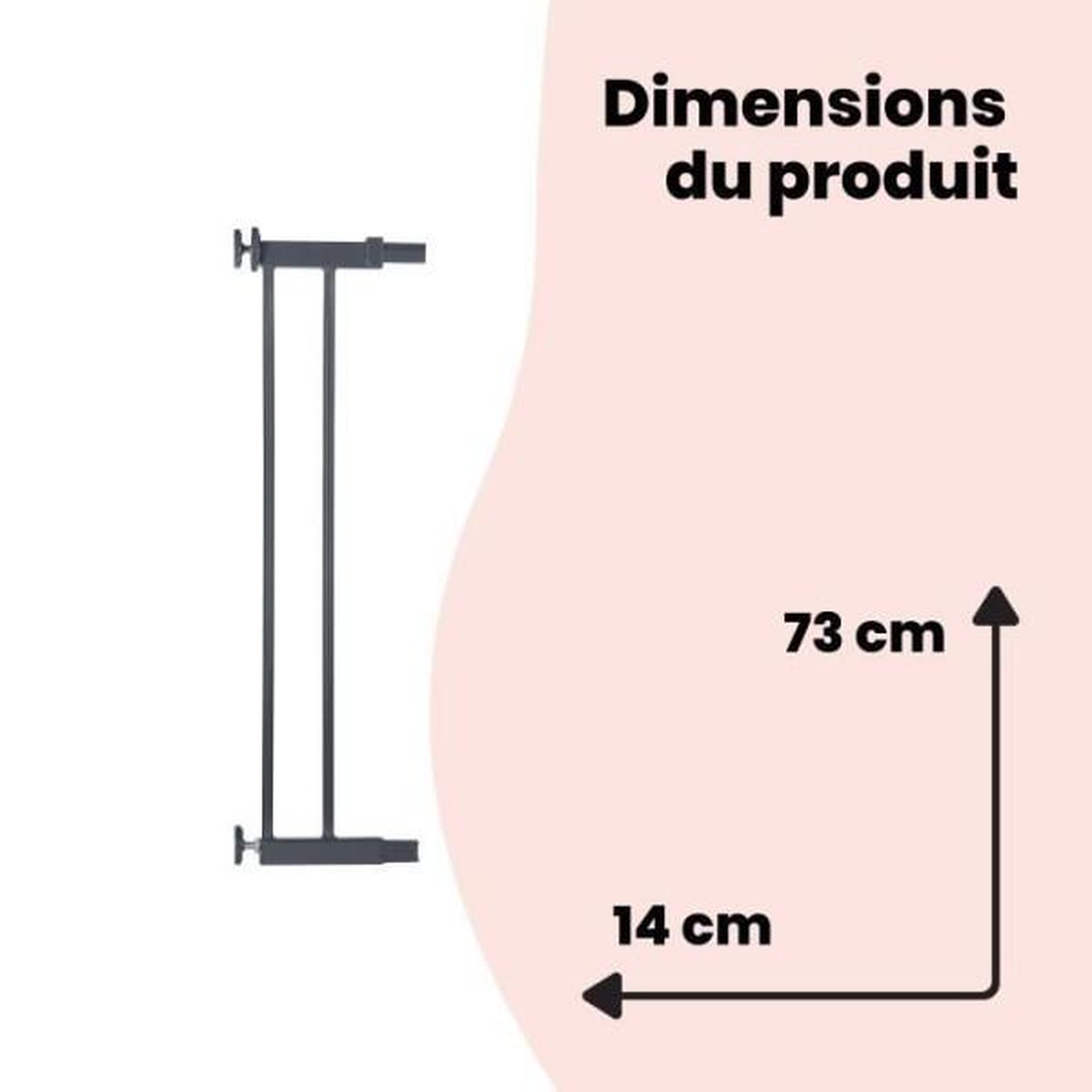 Voir la diapositive 6 : SAFETY 1ST Extension pour barrieres U-PRESSURE metal 14 CM metal Black