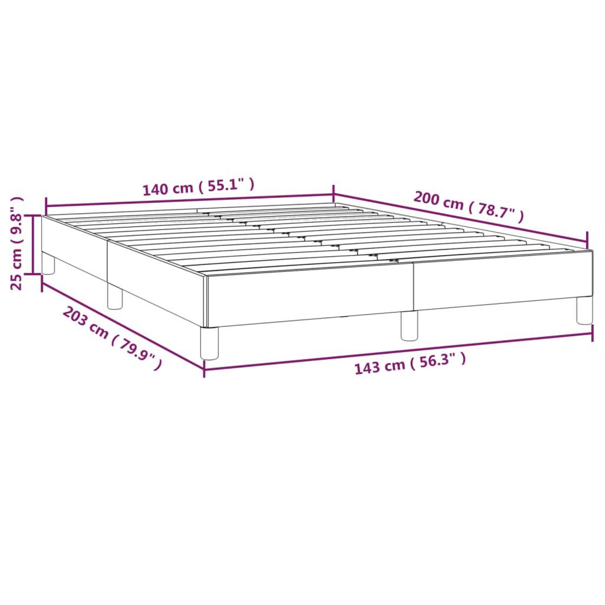 Voir la diapositive 6 : VIDAXL Cadre de lit sans matelas gris fonce 140x200 cm tissu