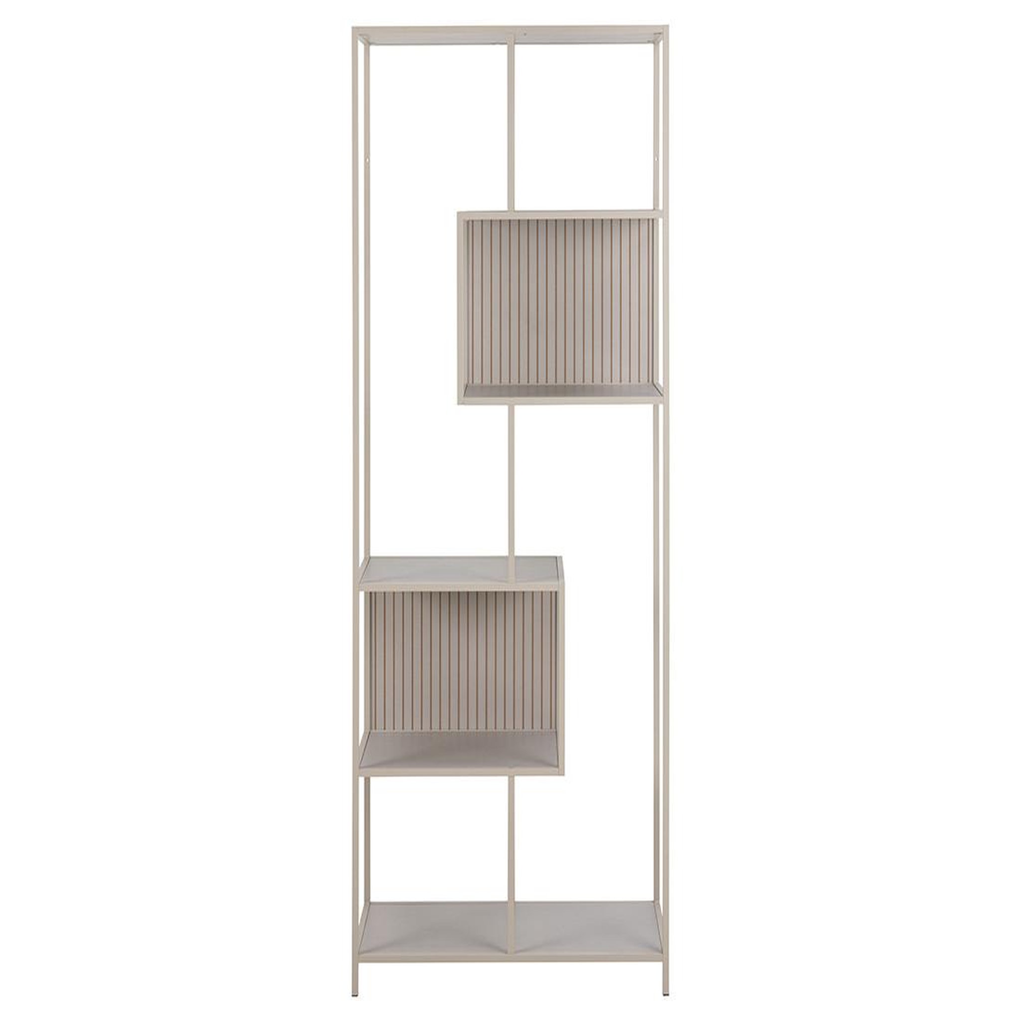 Voir la diapositive 3 : LISA DESIGN Anthea - étagère filaire métal avec plaquage en effet bois blanchi - 77 cm - gris