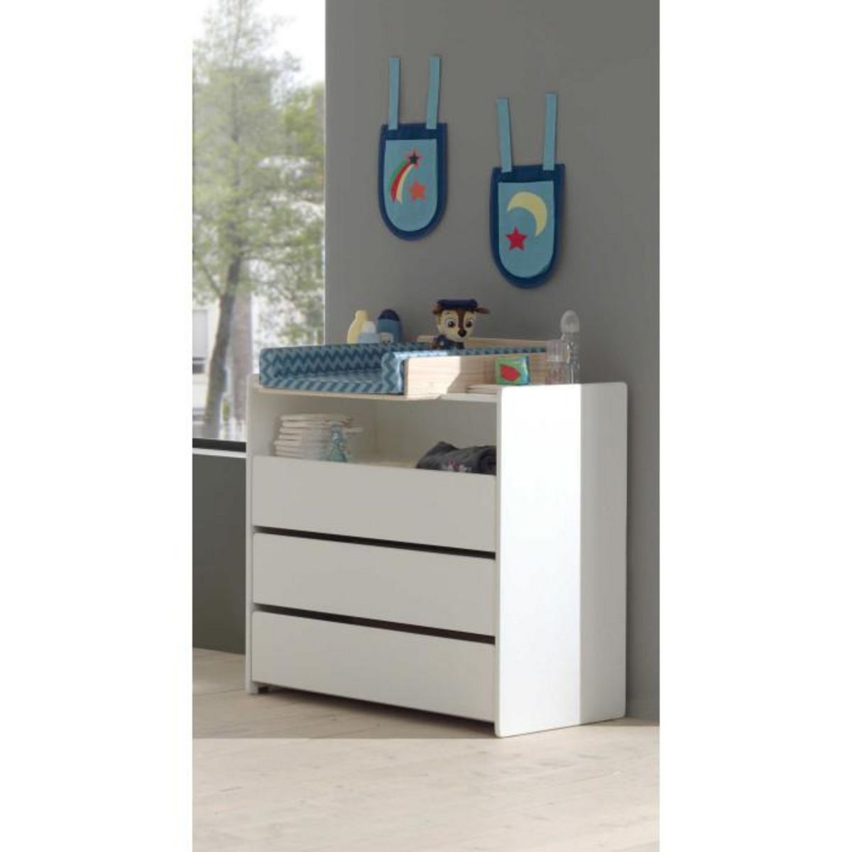 Paris Prix Pack - Commode & Plan à Langer  Kiddy  90cm Blanc