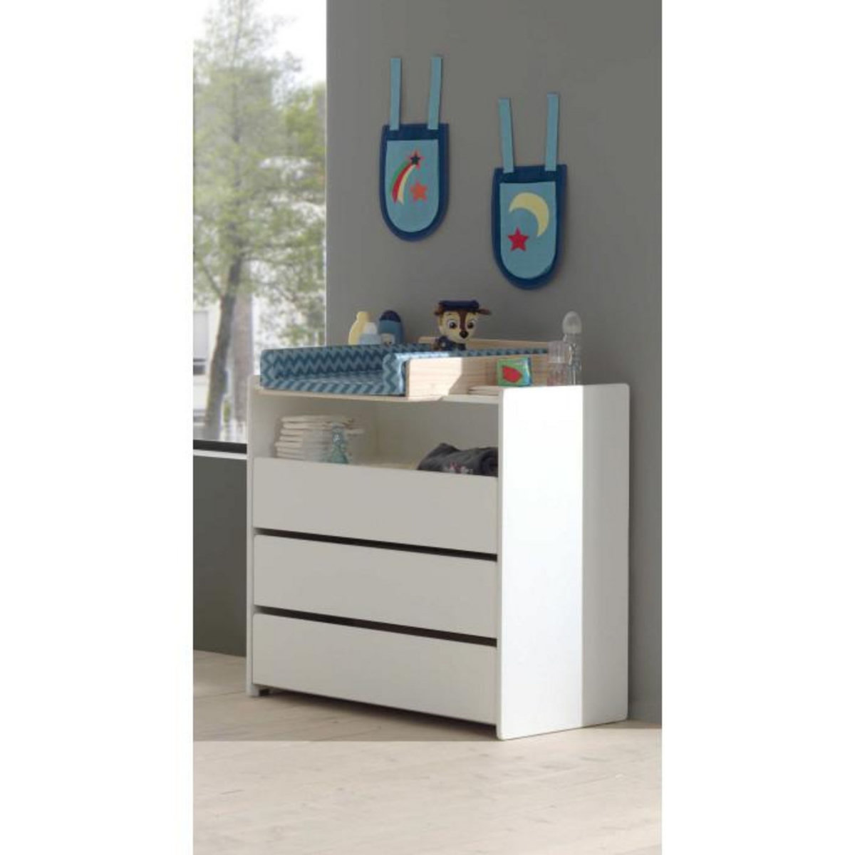 Paris Prix Pack - Commode & Plan à Langer  Kiddy  90cm Blanc