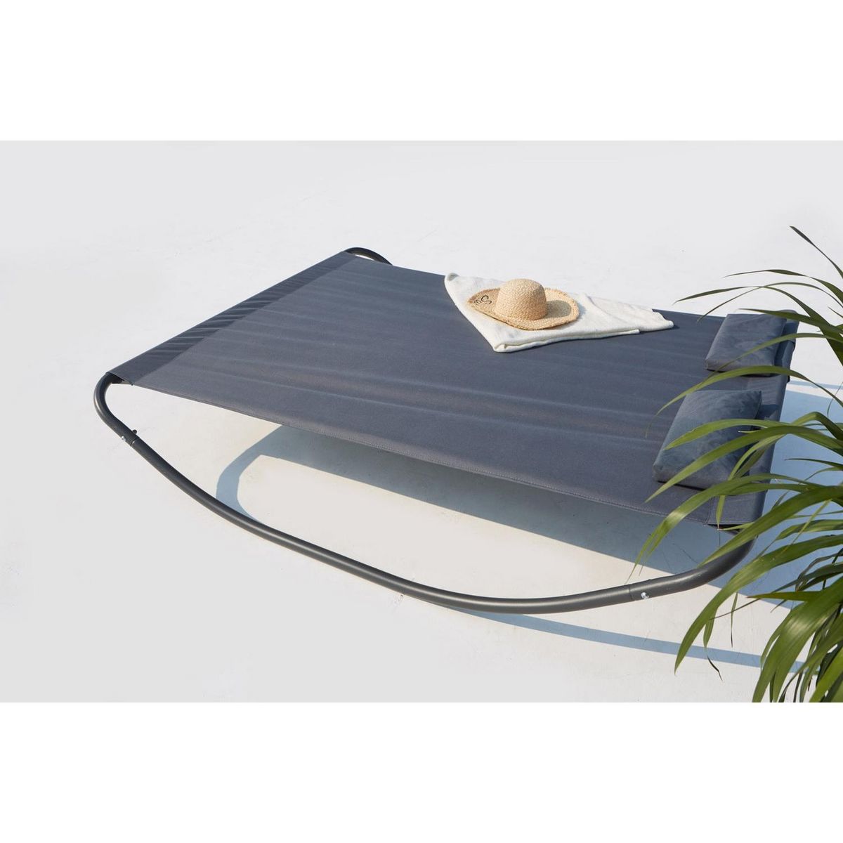 CONCEPT USINE Transat à bascule 2 personnes gris COACHELLA