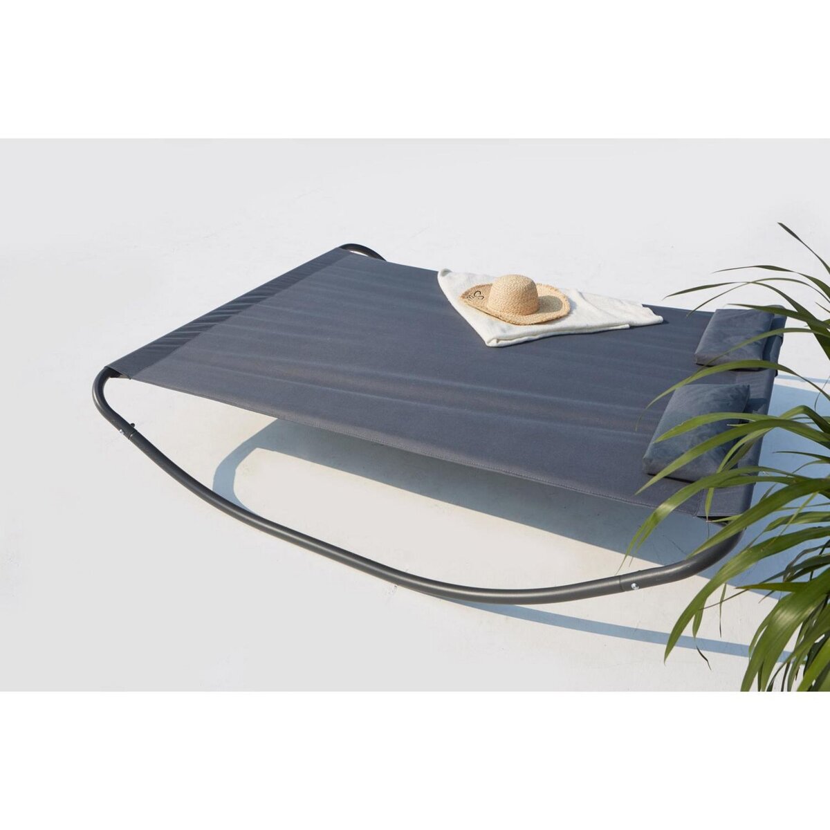 CONCEPT USINE Transat à bascule 2 personnes gris COACHELLA