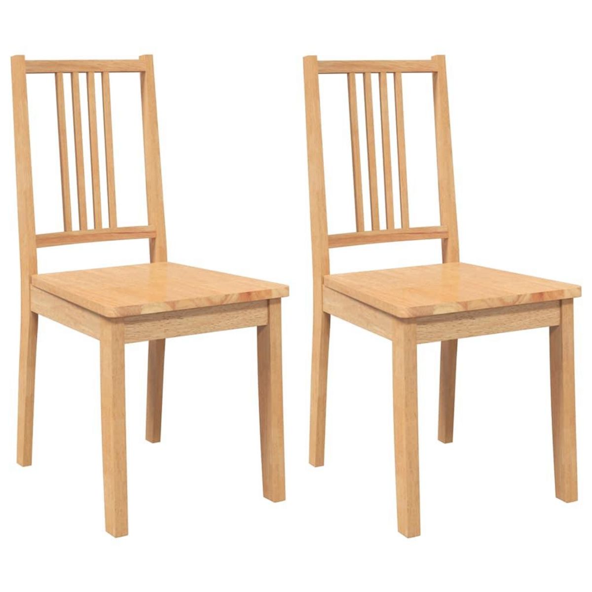 VIDAXL Chaises a manger 2 pcs bois massif naturel caoutchouc