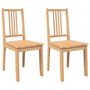 Voir la diapositive 2 : VIDAXL Chaises a manger 2 pcs bois massif naturel caoutchouc