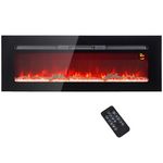 HOMCOM Cheminée électrique 1800W effets flammes LED 3D réglables - timer, thermostat, télécommande - noir