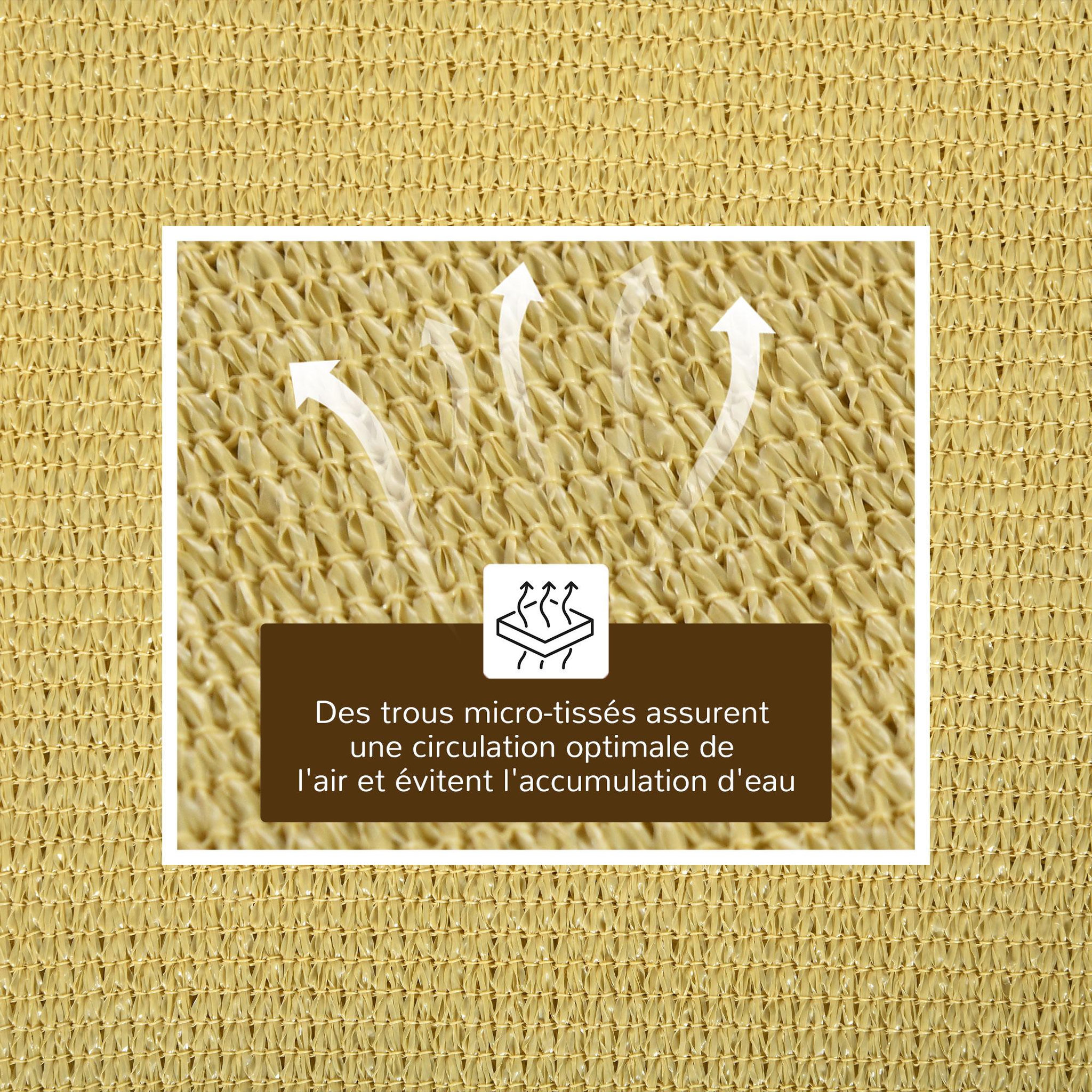 Voir la diapositive 4 : OUTSUNNY Voile d'ombrage rectangulaire 6L x 4l m HDPE beige