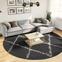 Voir la diapositive 1 : VIDAXL Tapis shaggy a poils longs moderne noir et creme Ø 280 cm