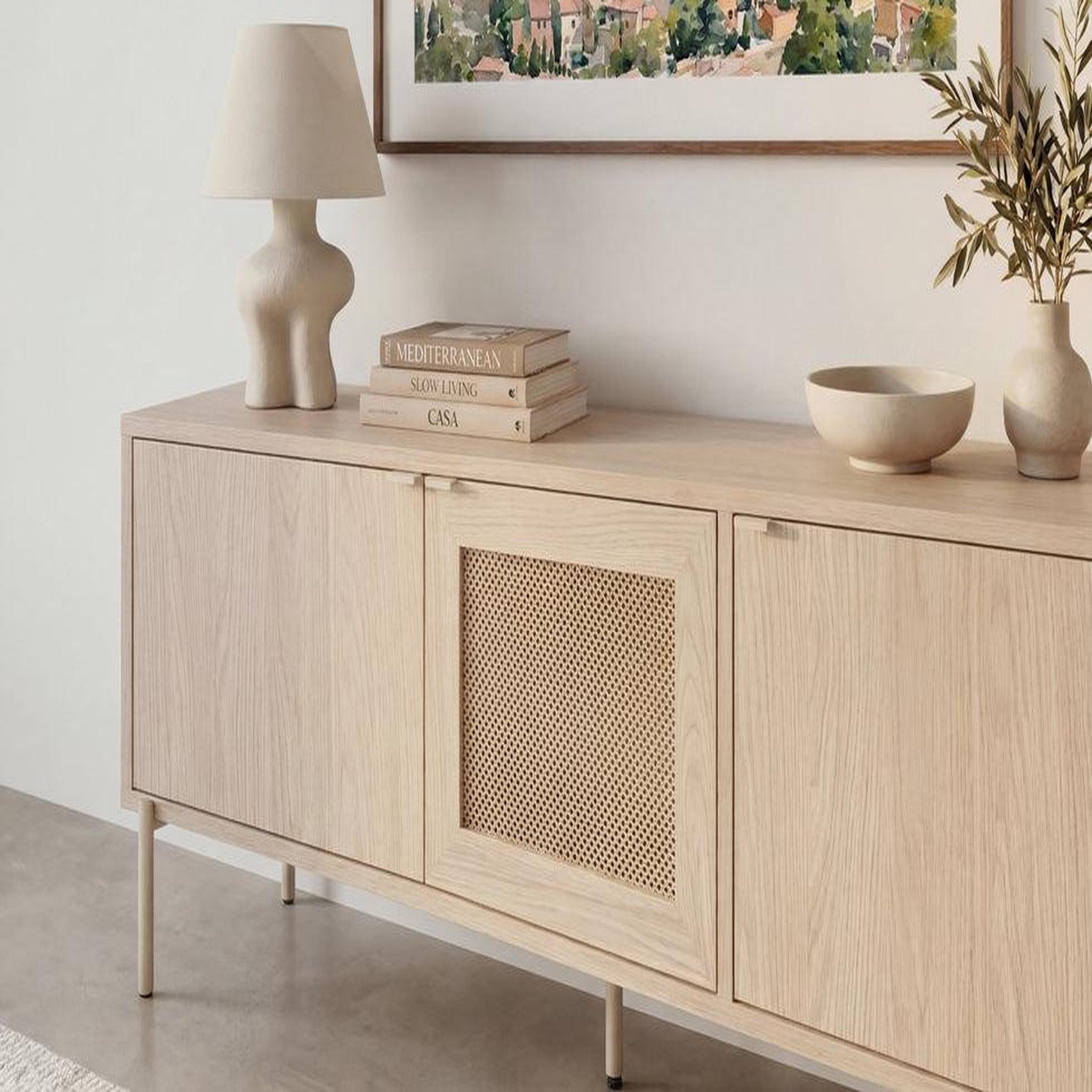 Voir la diapositive 2 : CASANOVA PARIS Vira - meuble tv 140cm en mélamine beige