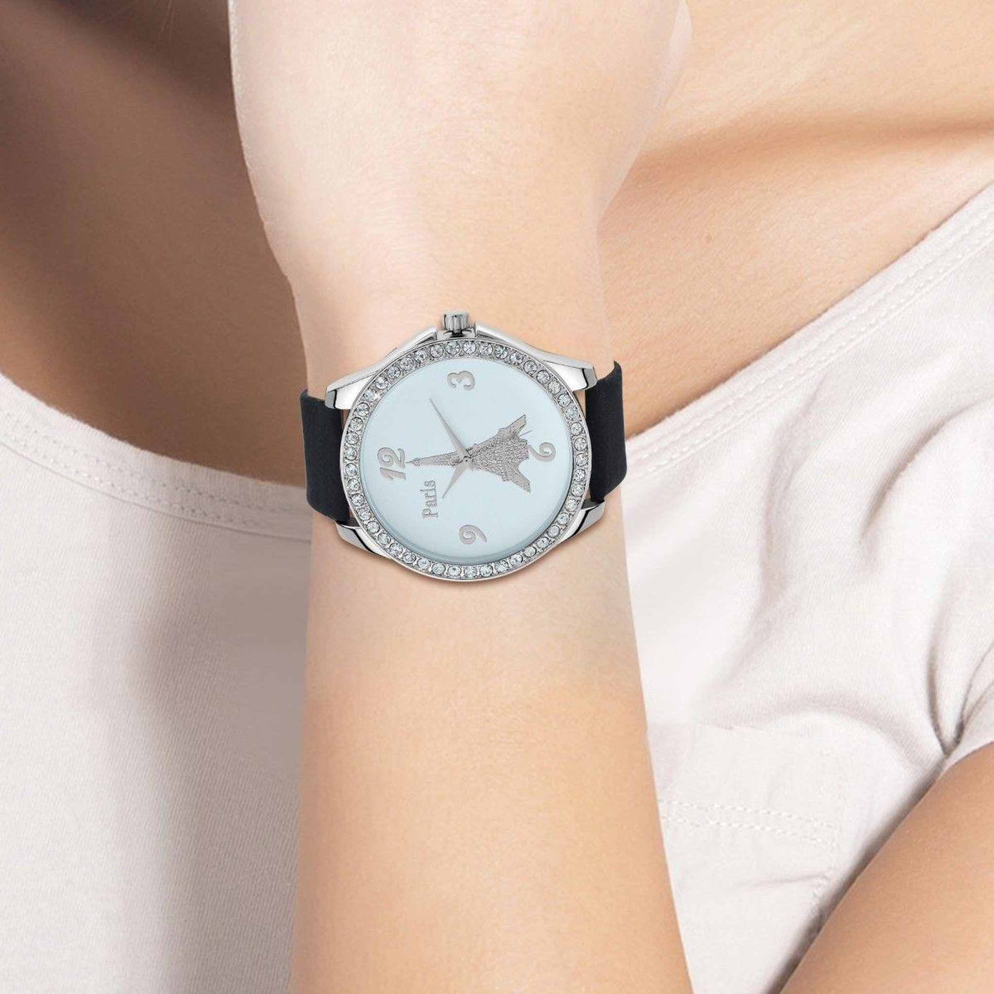 Voir la diapositive 2 : SC CRYSTAL Montre Paris élégante ornée de Cristaux scintillants par SC Crystal