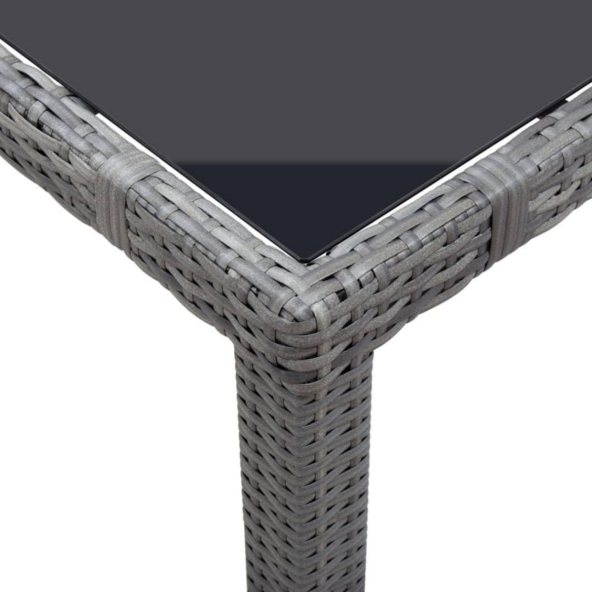 VIDAXL Ensemble a manger d'exterieur 7 pcs Resine tressee Gris