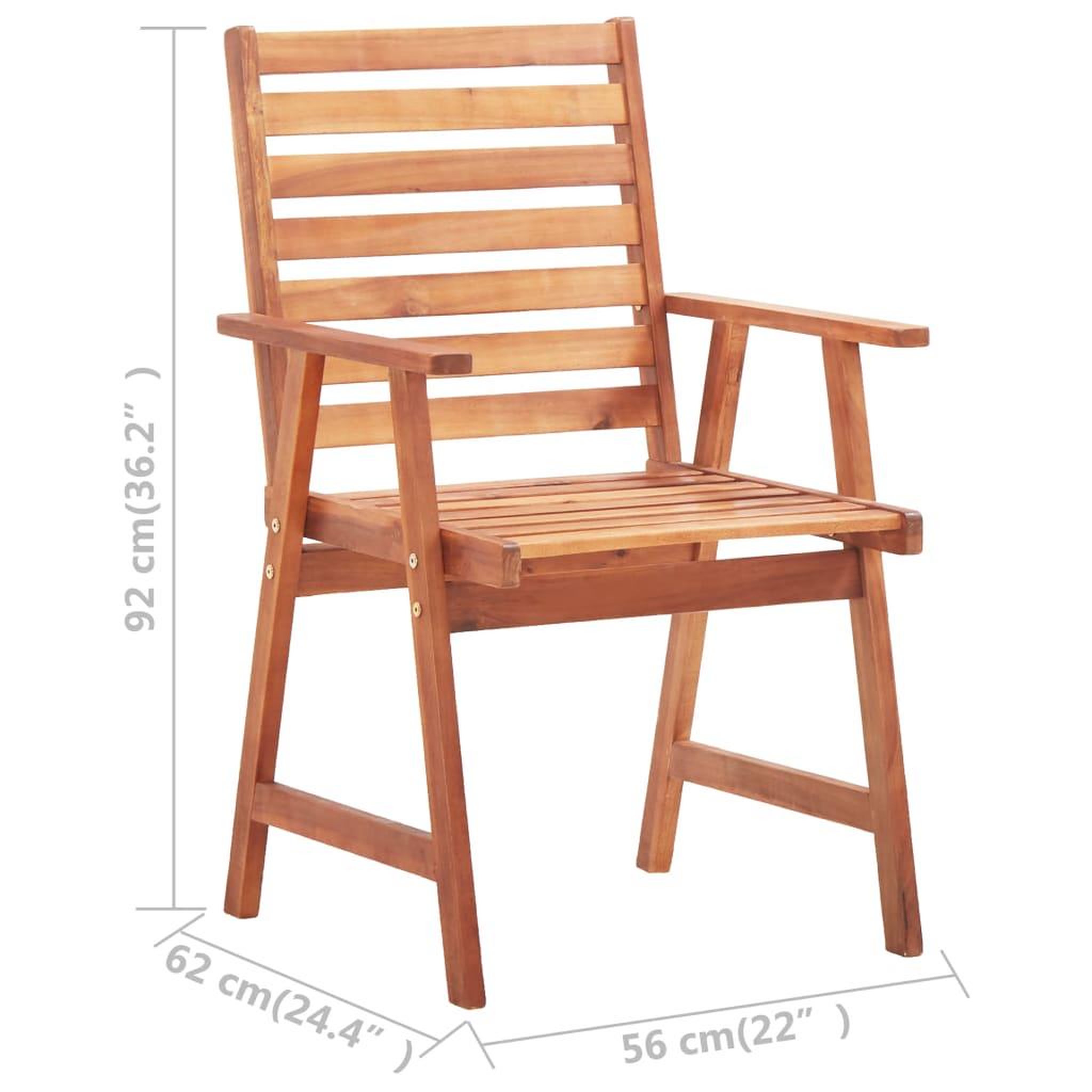 Voir la diapositive 6 : VIDAXL Chaises a manger d'exterieur lot de 4 et coussins Acacia massif