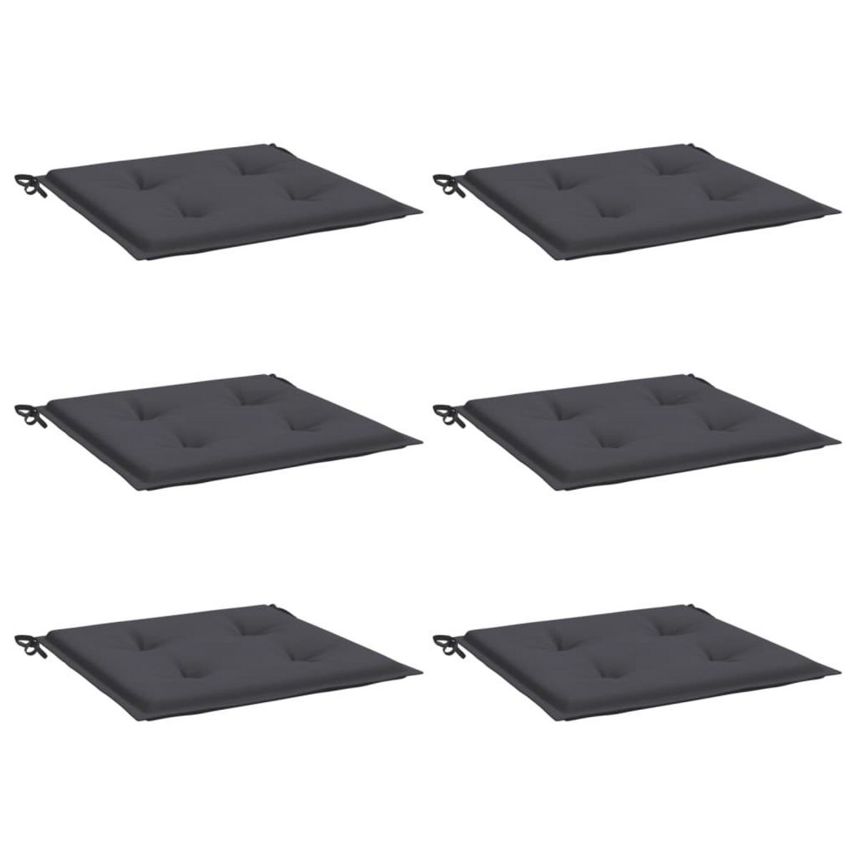 VIDAXL Coussins de chaise de jardin lot de 6 anthracite 40x40x3 cm