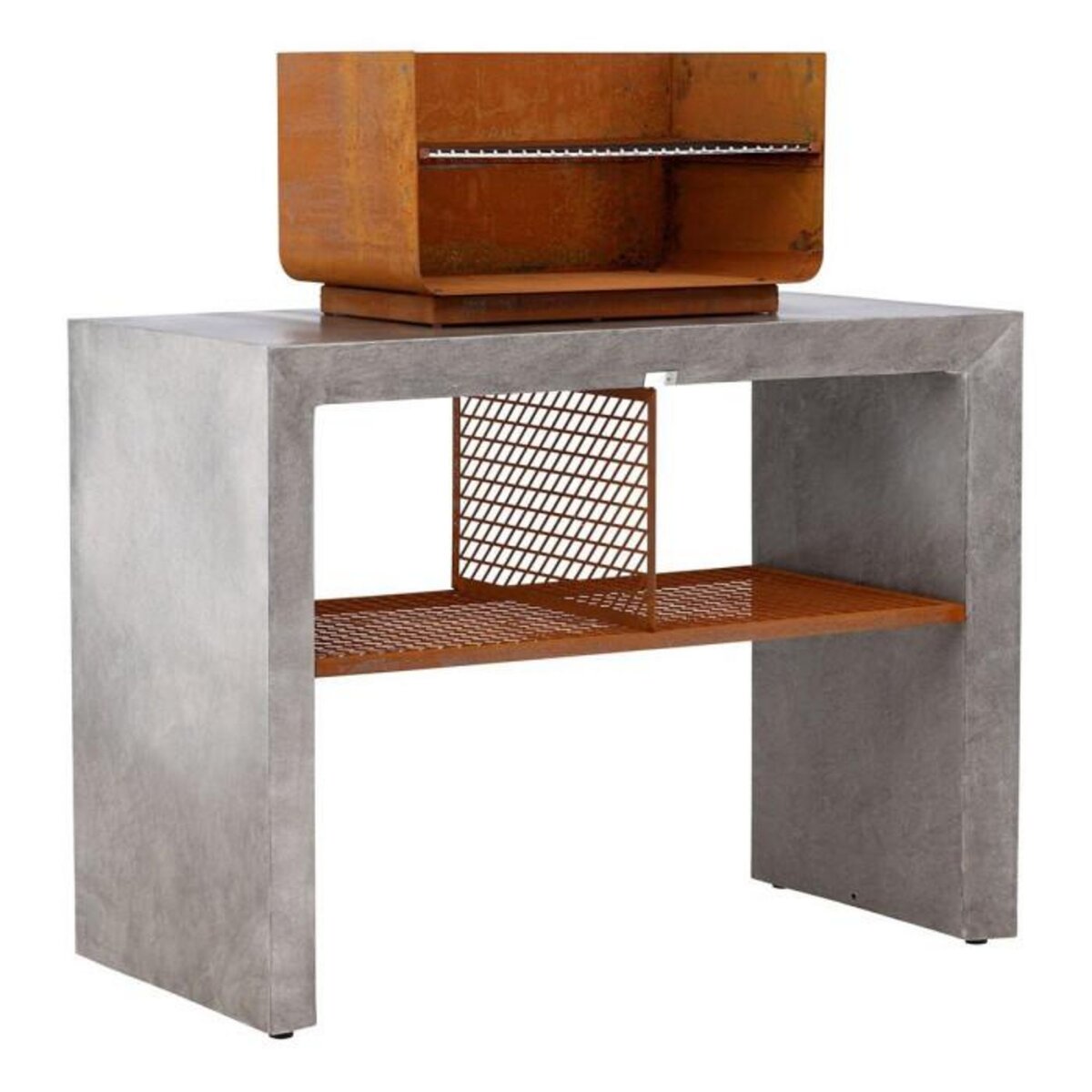 Paris Prix Meuble Bas d'Extérieur Avec Gril  Velas  120cm Gris Clair