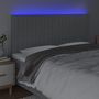 Voir la diapositive 3 : VIDAXL Tete de lit a LED Gris clair 160x5x118/128 cm Tissu