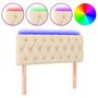 Voir la diapositive 2 : VIDAXL Tete de lit a LED Creme 100x7x78/88 cm Tissu