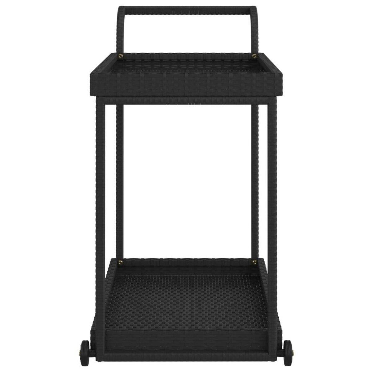 VIDAXL Chariot de bar Noir 100x45x83 cm Resine tressee