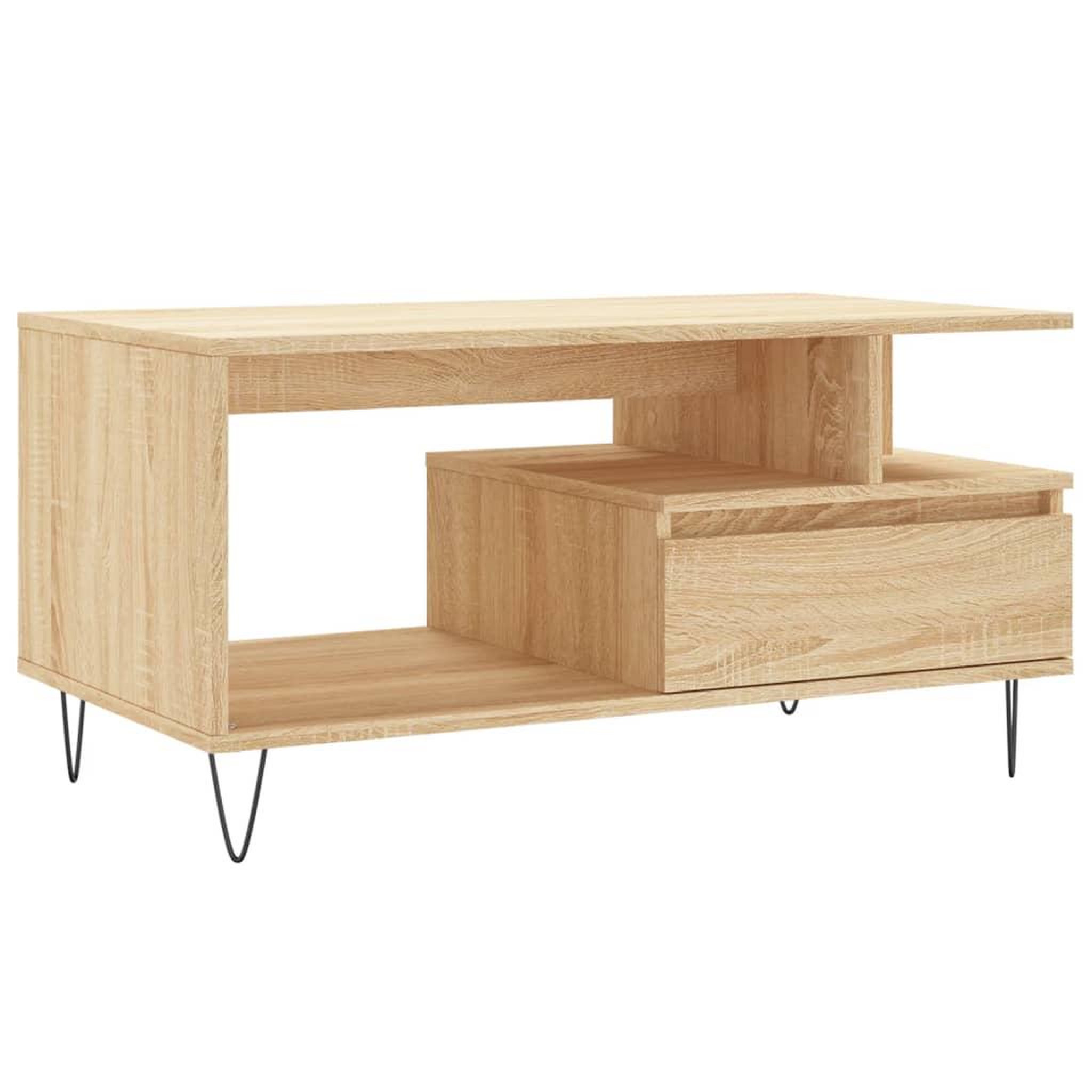 Voir la diapositive 2 : VIDAXL Table basse Chene sonoma 90x49x45 cm Bois d'ingenierie