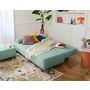 Voir la diapositive 2 : BEST MOBILIER Cristal - canapé 3 places - convertible avec coffre et pouf - en velours texturé