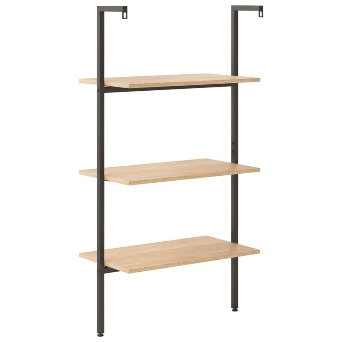 VIDAXL Etagere inclinee 3 niveaux Marron clair et noir 64x35x120,5 cm