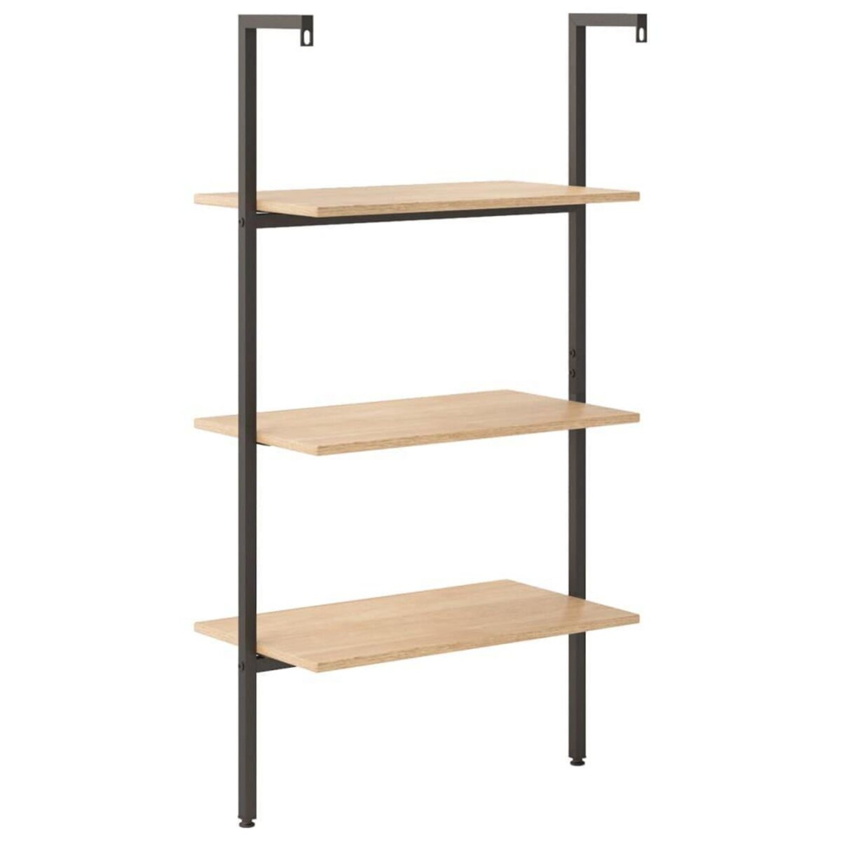 VIDAXL Etagere inclinee 3 niveaux Marron clair et noir 64x35x120,5 cm