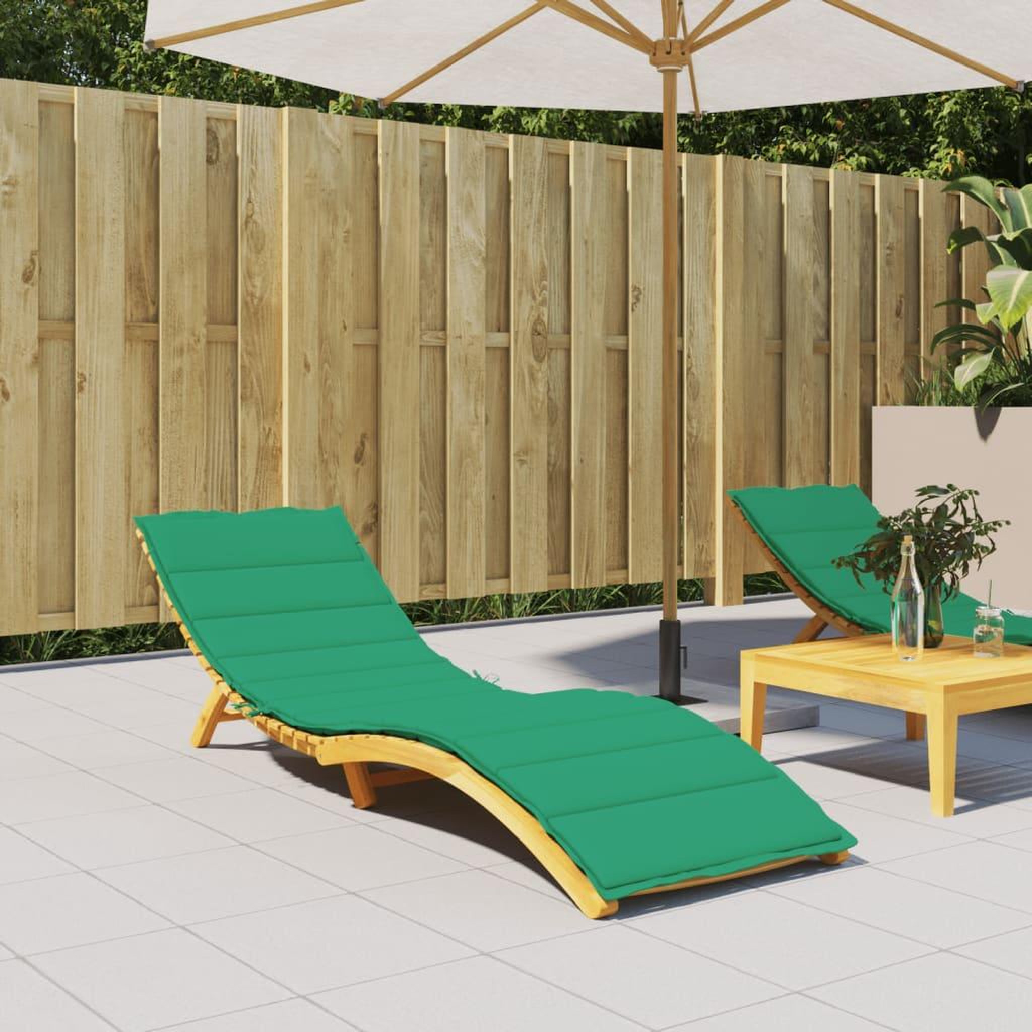 Voir la diapositive 1 : VIDAXL Coussin de chaise longue vert 200x50x3 cm tissu oxford