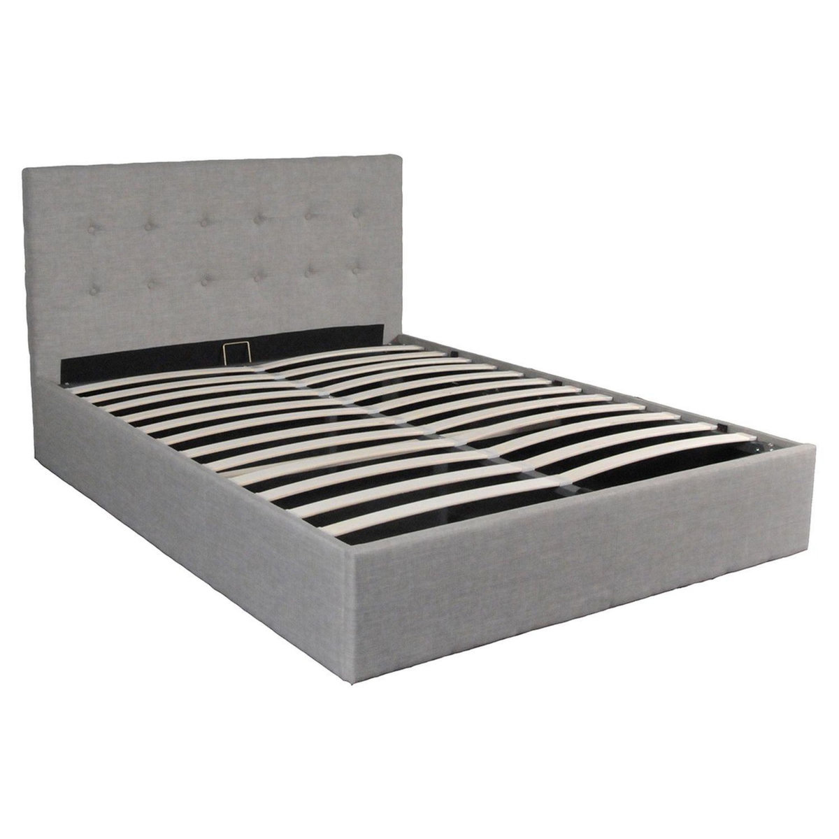 Lit coffre avec tête de lit capitonnée, livré avec sommier 140x190 CM CATANE