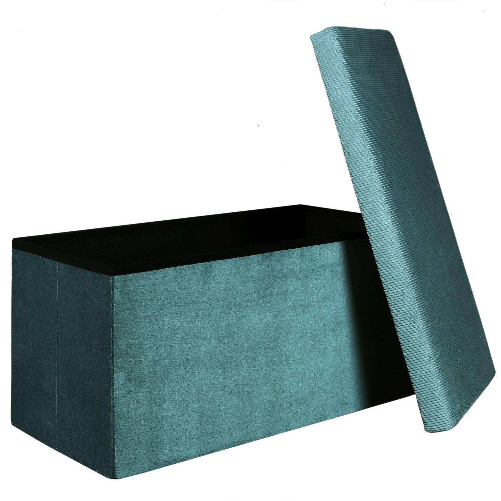 Voir la diapositive 3 : The Home Deco Factory Coffre banc pliable design velours Giulia