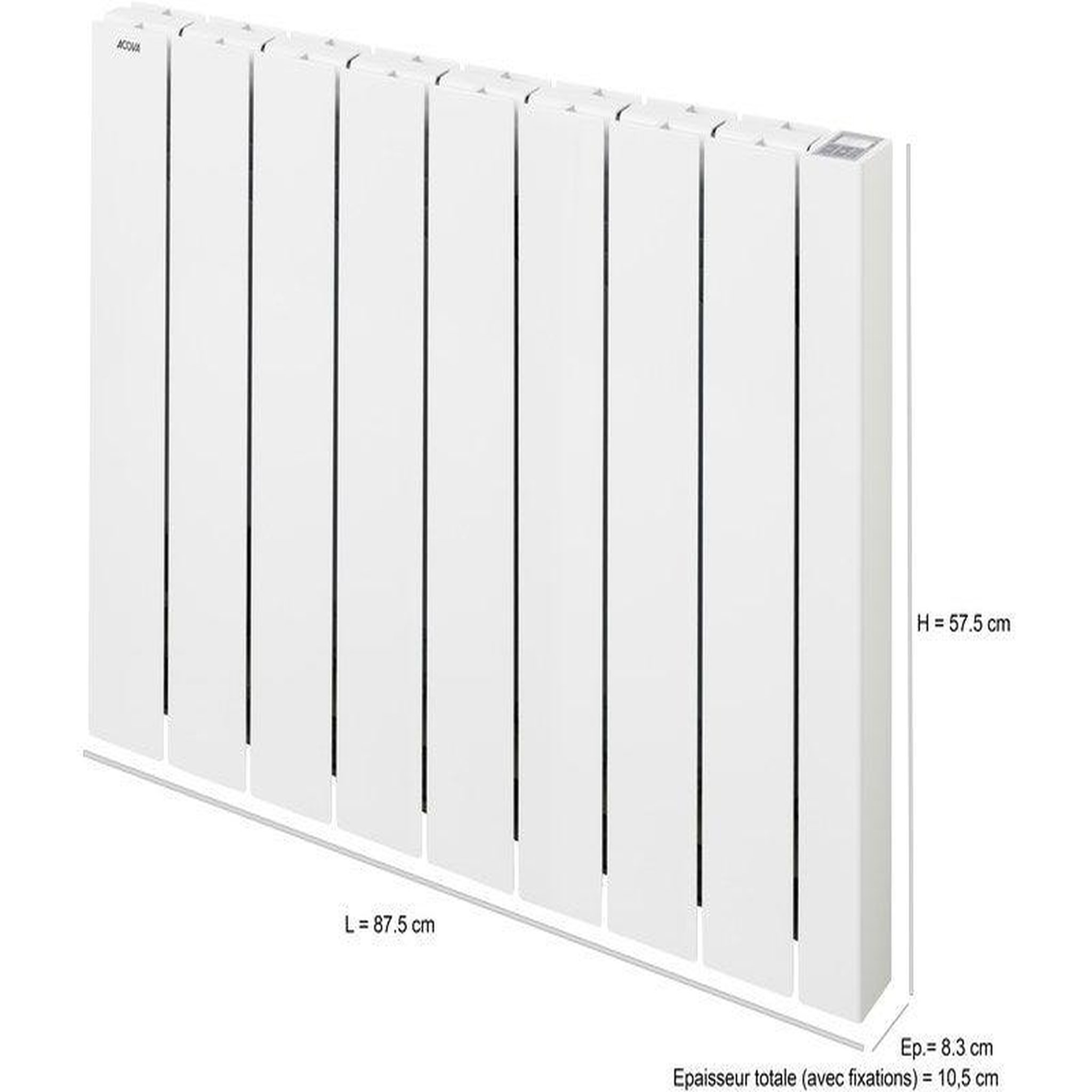 Acova Radiateur électrique connecté à inertie fluide 1500 W Alcantara