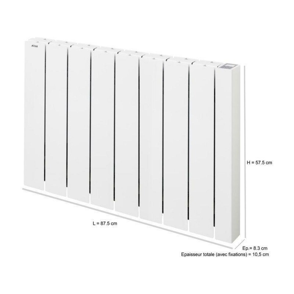 Acova Radiateur électrique connecté à inertie fluide 1500 W Alcantara