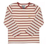 ELLE EST OU LA MER T shirt Marinière /Beige Enfant EOM Loris. Coloris disponibles : Rose