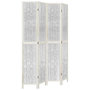 Voir la diapositive 2 : VIDAXL Cloison de separation 4 panneaux blanc bois de paulownia massif