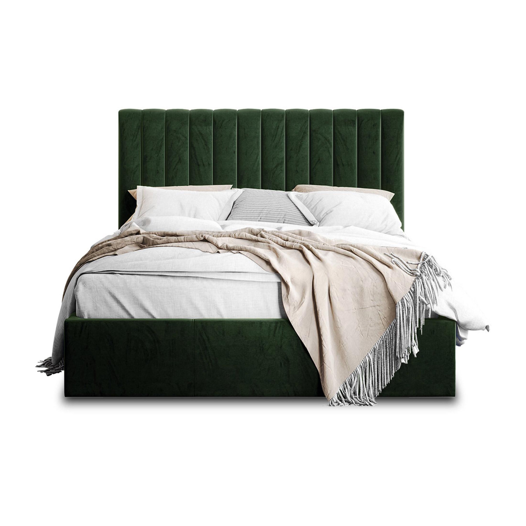 Voir la diapositive 3 : BEST MOBILIER Rosario - lit coffre - 180x200 - sommier inclus - en velours
