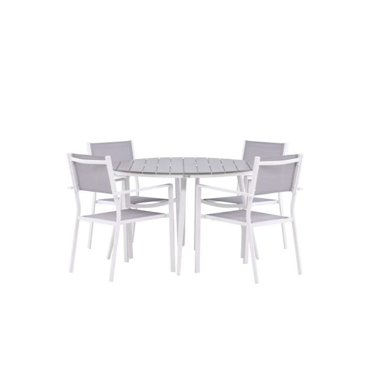 Paris Prix Ensemble Table de Jardin & 4 Chaises  Break & Copacabana  120cm Gris