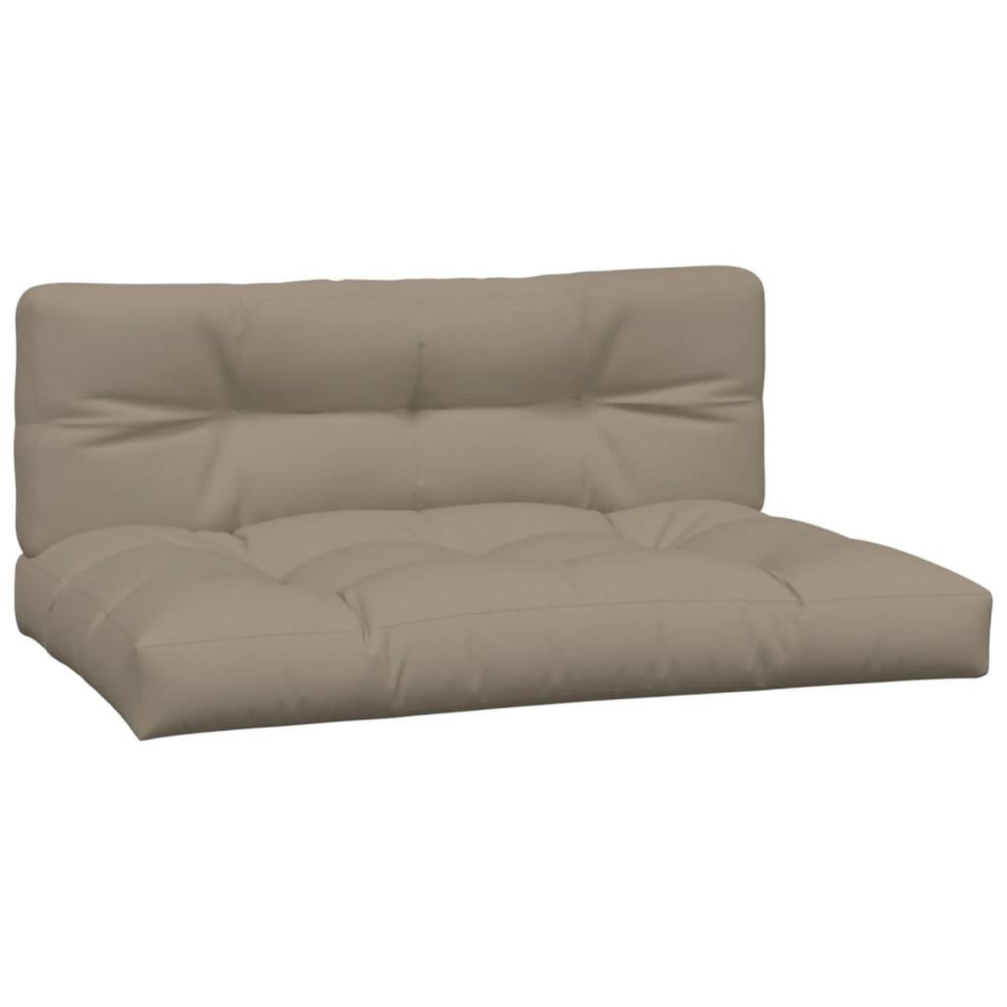 Voir la diapositive 2 : VIDAXL Coussins de palette lot de 2 taupe tissu