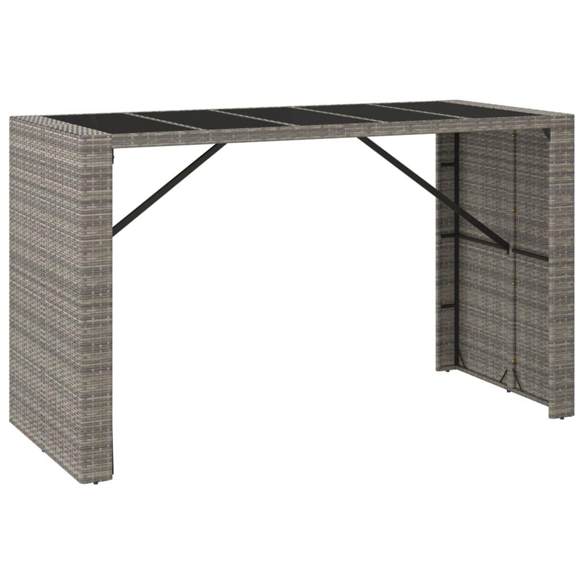 Voir la diapositive 5 : VIDAXL Ensemble de bar de jardin 9 pcs avec coussins gris poly rotin