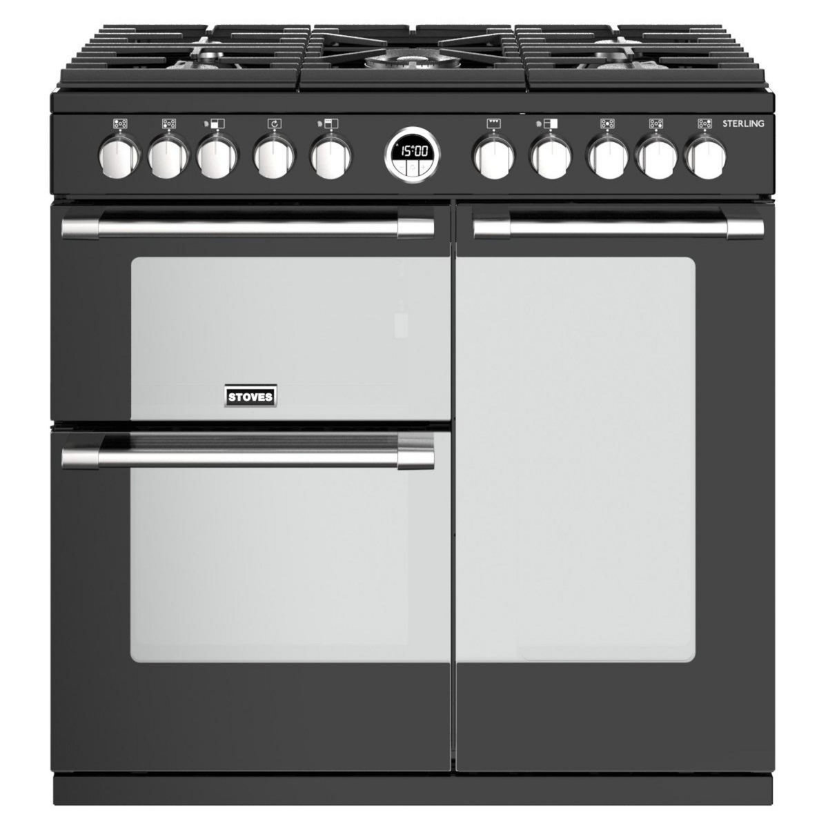 STOVES Piano de cuisson gaz 175l 5 feux noir - STERS90DFBL