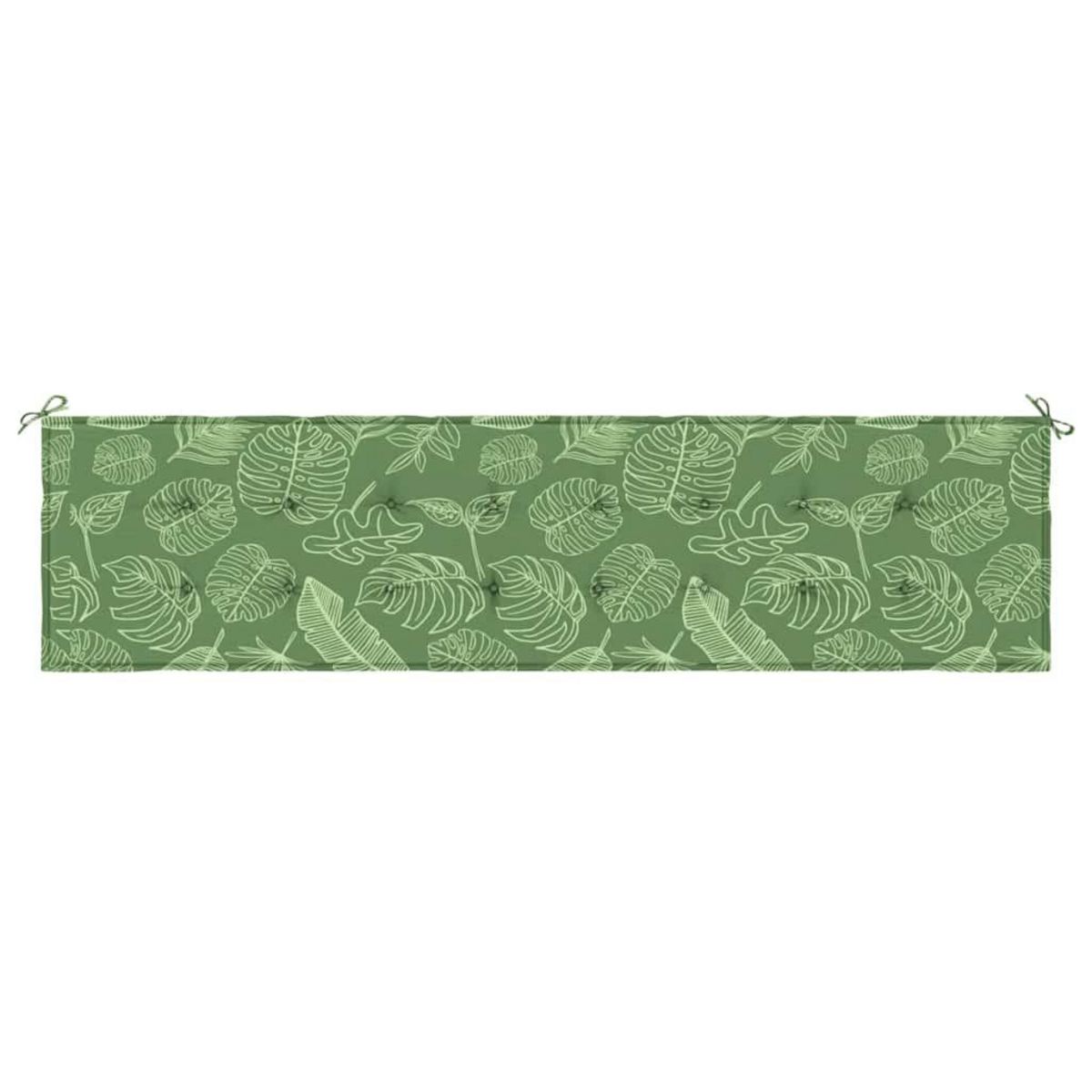 VIDAXL Coussin de banc de jardin motif de feuilles 200x50x3 cm tissu